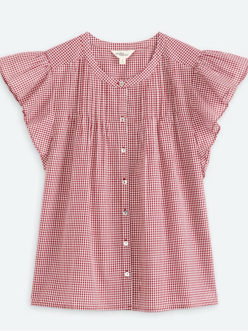 Market & Spruce Emile Cotton Blouse Red Large Nwt Stitch Fix — image 4 of 8